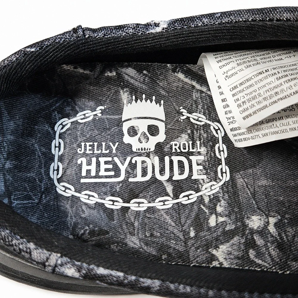 HeyDude x Jelly Roll Realtree Wally Comf Slip Men's 10 Black Camo NWT